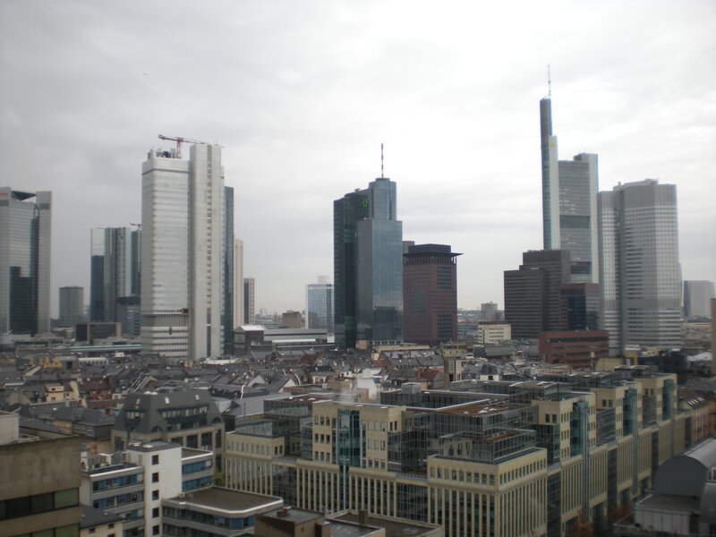 Frankfurt skyline on a cloudy day