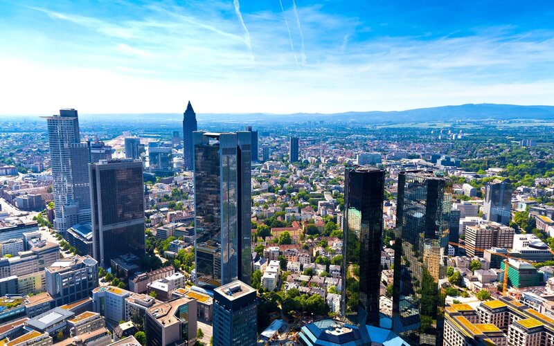 Frankfurt skyline on a sunny day