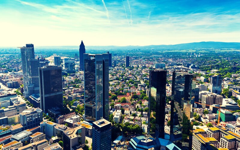 Frankfurt skyline on a sunny day