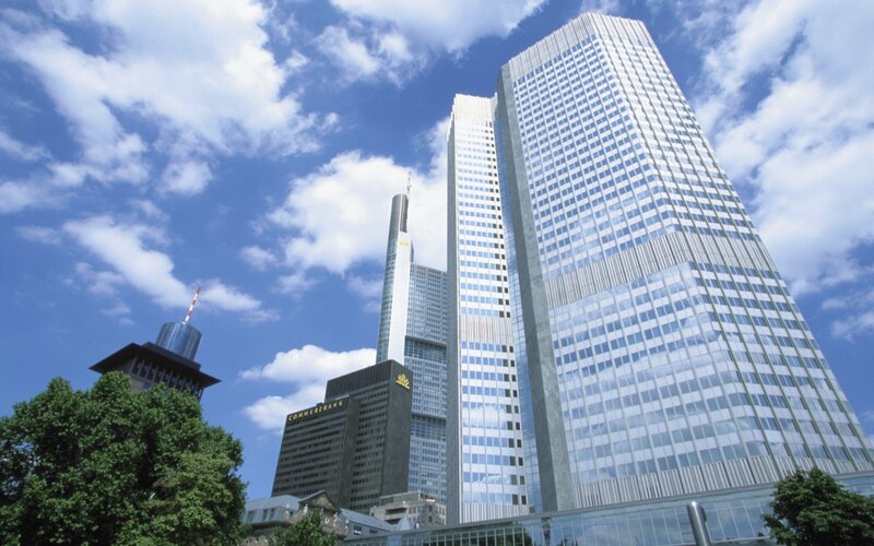Frankfurt skyline with skyscrapers