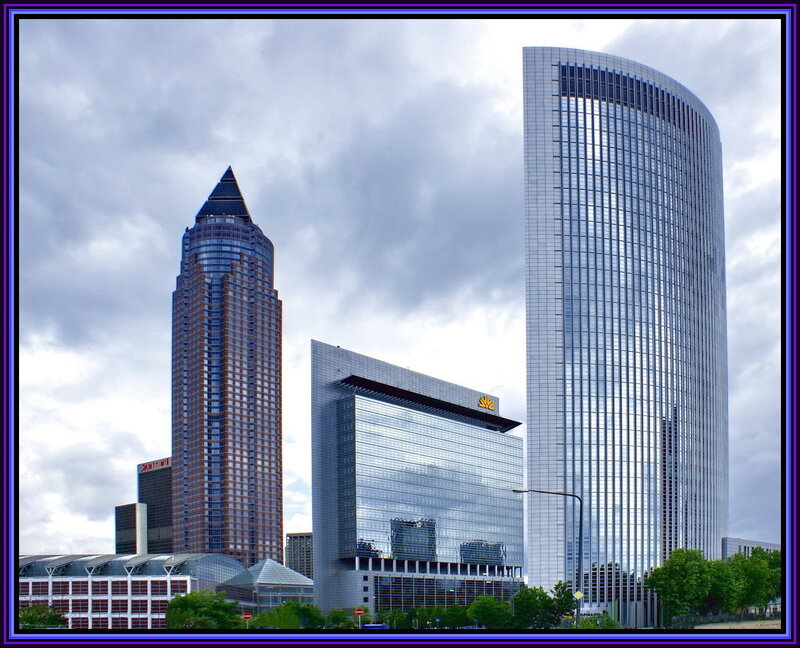 Frankfurt skyline with skyscrapers