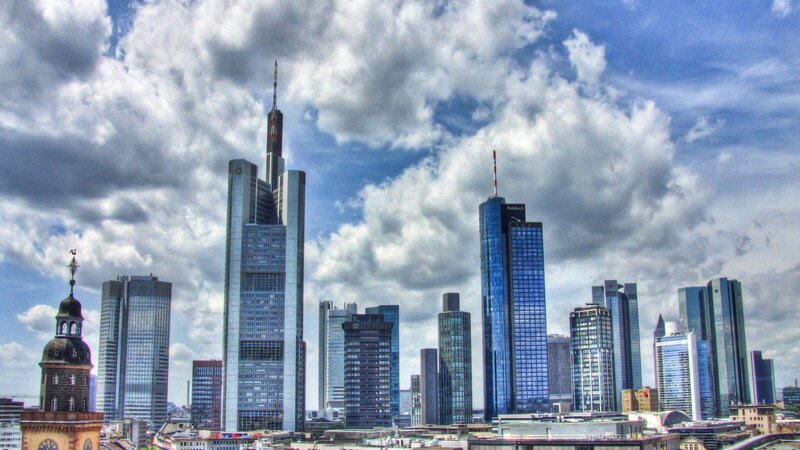 Frankfurt skyline with skyscrapers