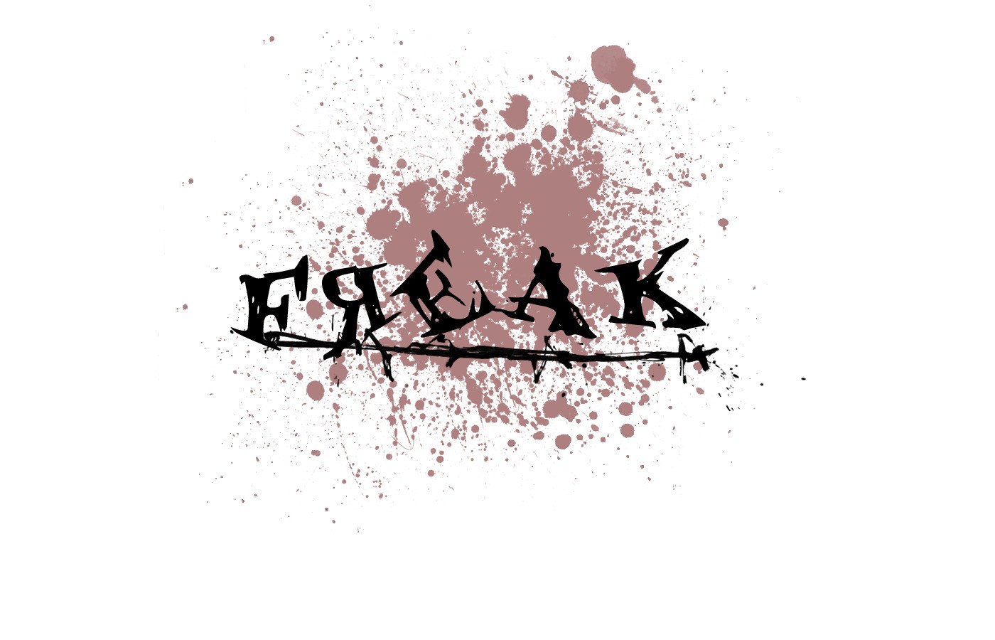 Freak logo with blood splatter