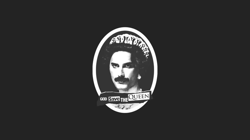 Freddie Mercury Portrait — Black, Dramatic