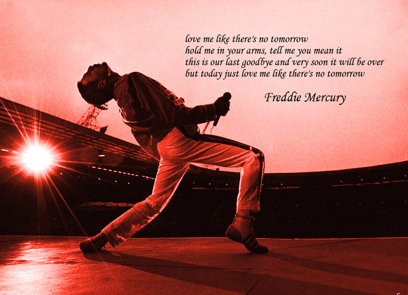 Freddie Mercury Singing — Red