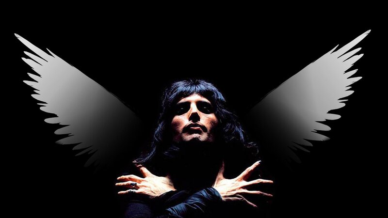 Freddie Mercury with angel wings