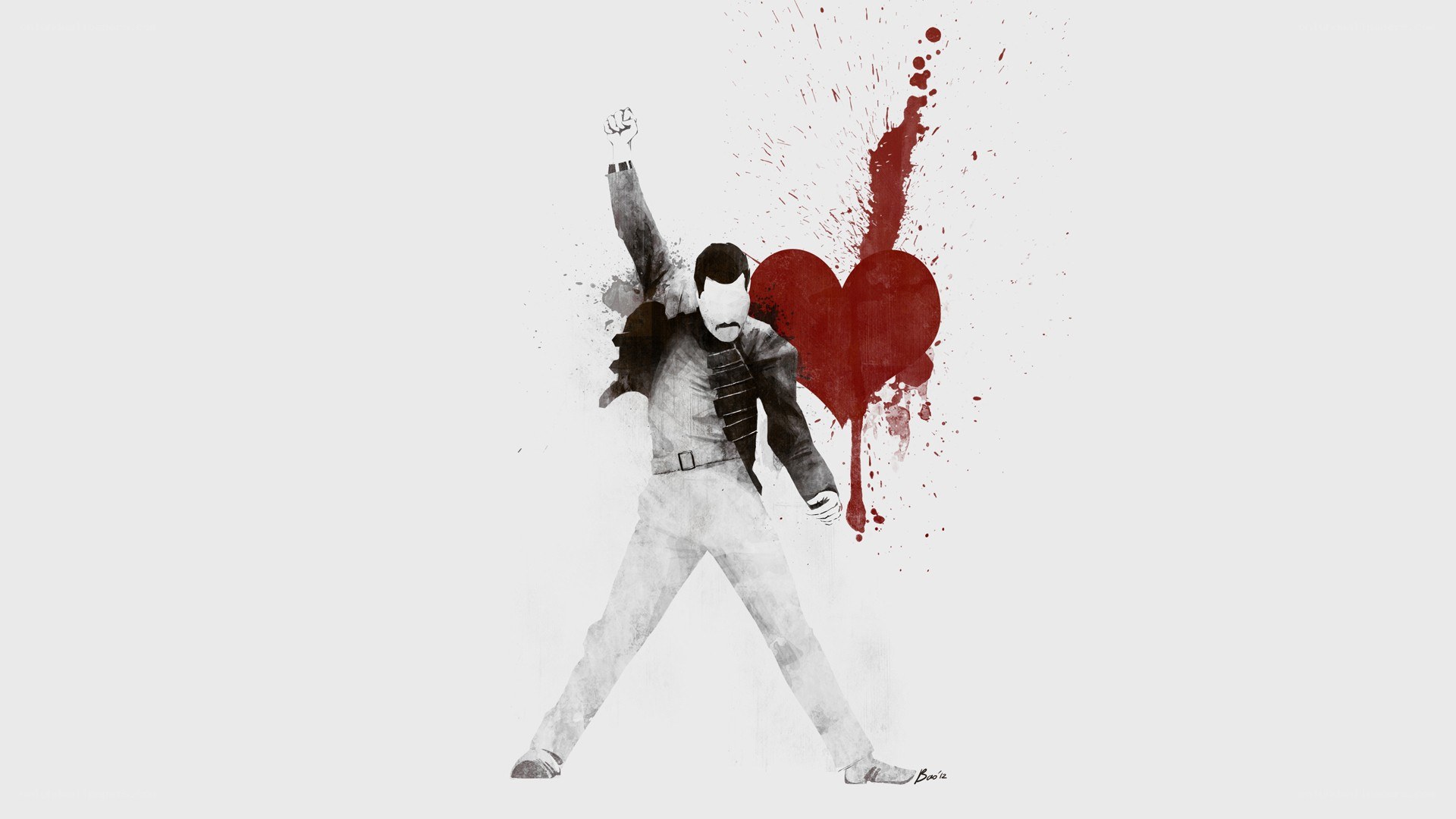 Freddie Mercury with red heart