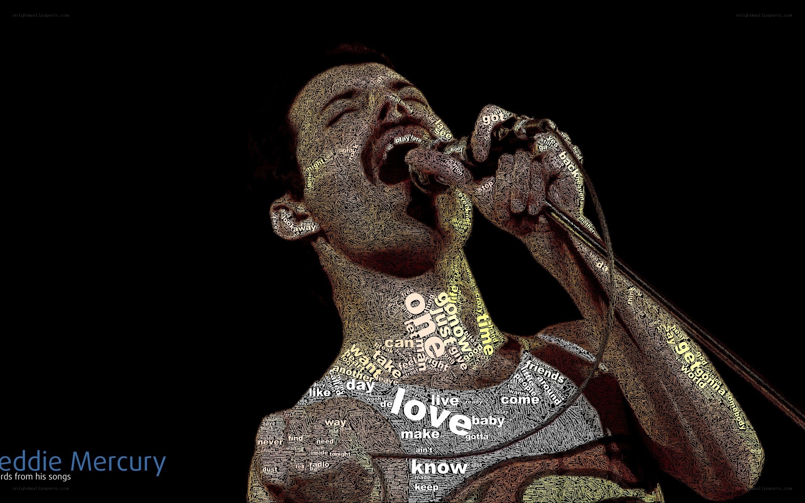 Freddie Mercury word art
