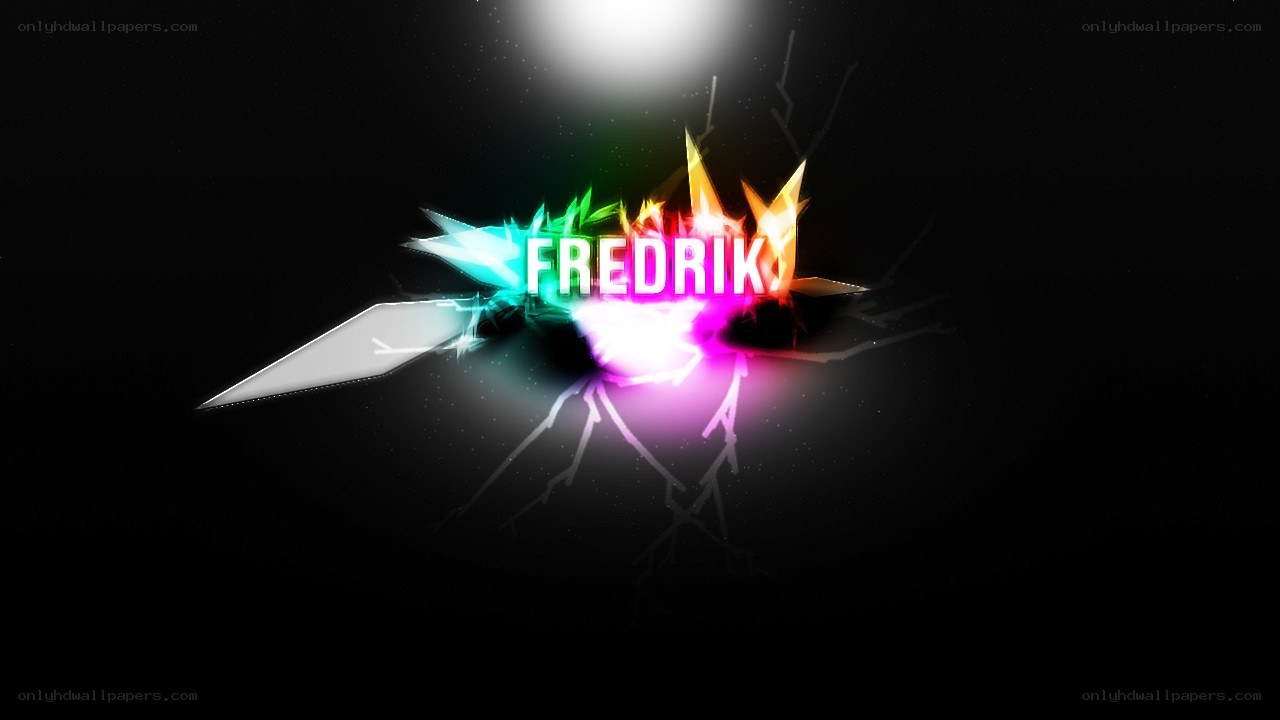 Fredrik logo with colorful effects