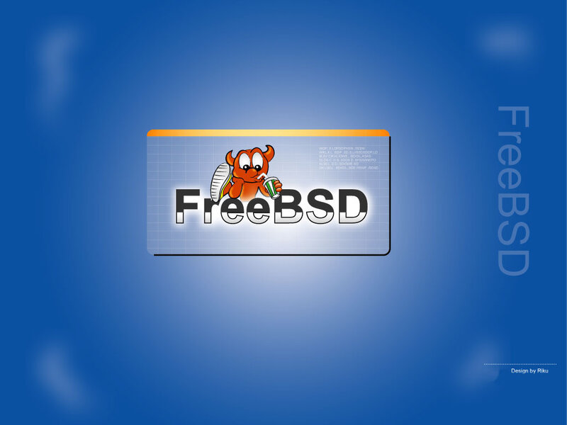 FreeBSD logo on blue background