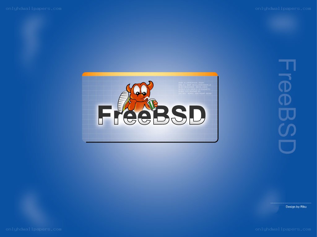 FreeBSD logo on blue background