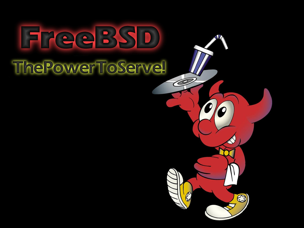 FreeBSD mascot with CD