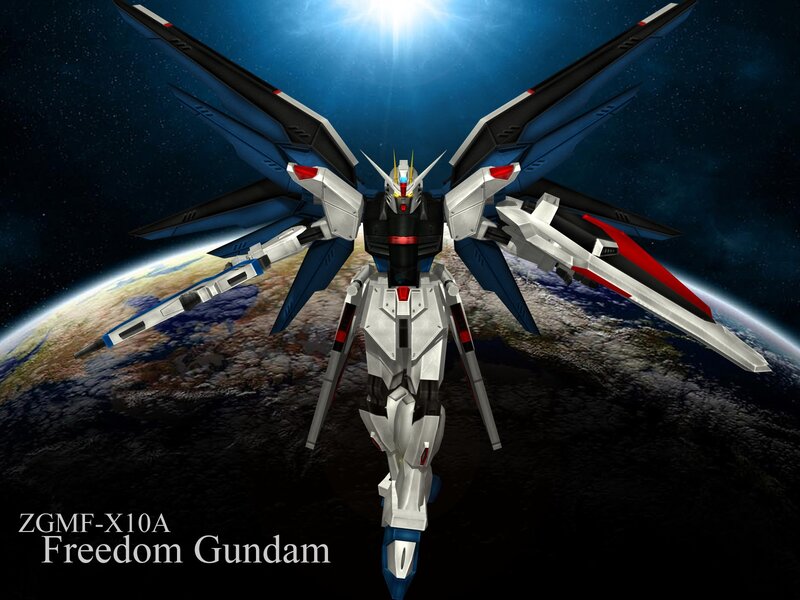 Freedom Gundam in space