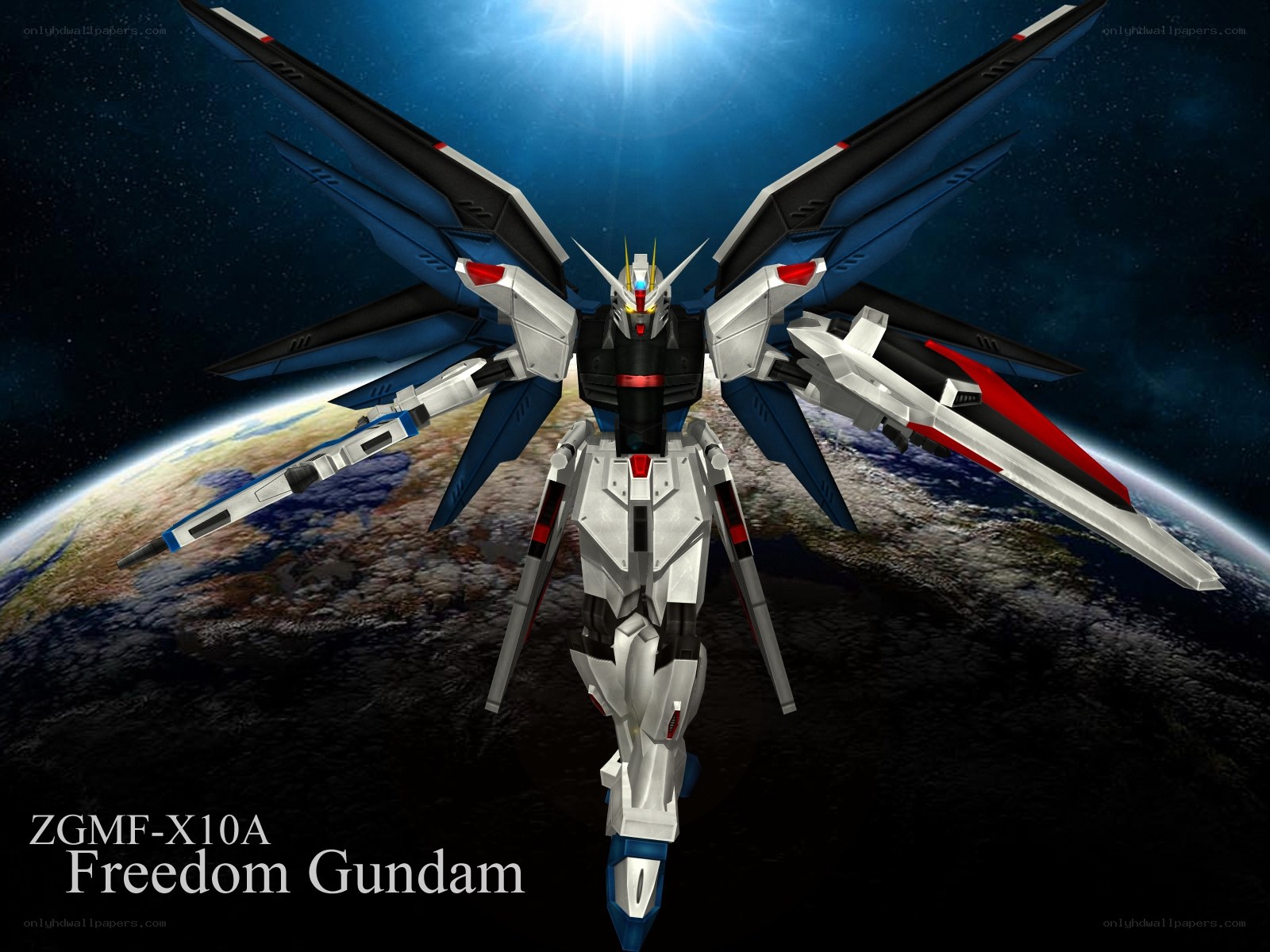 Freedom Gundam in space