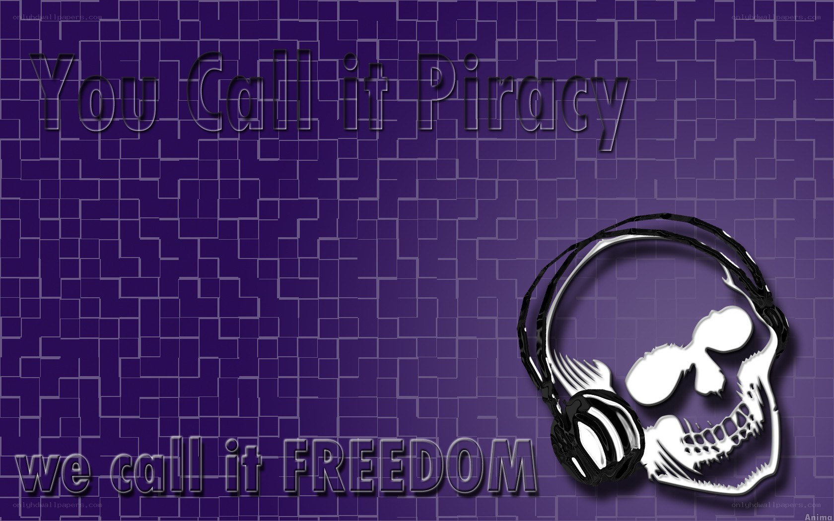 Freedom over piracy message