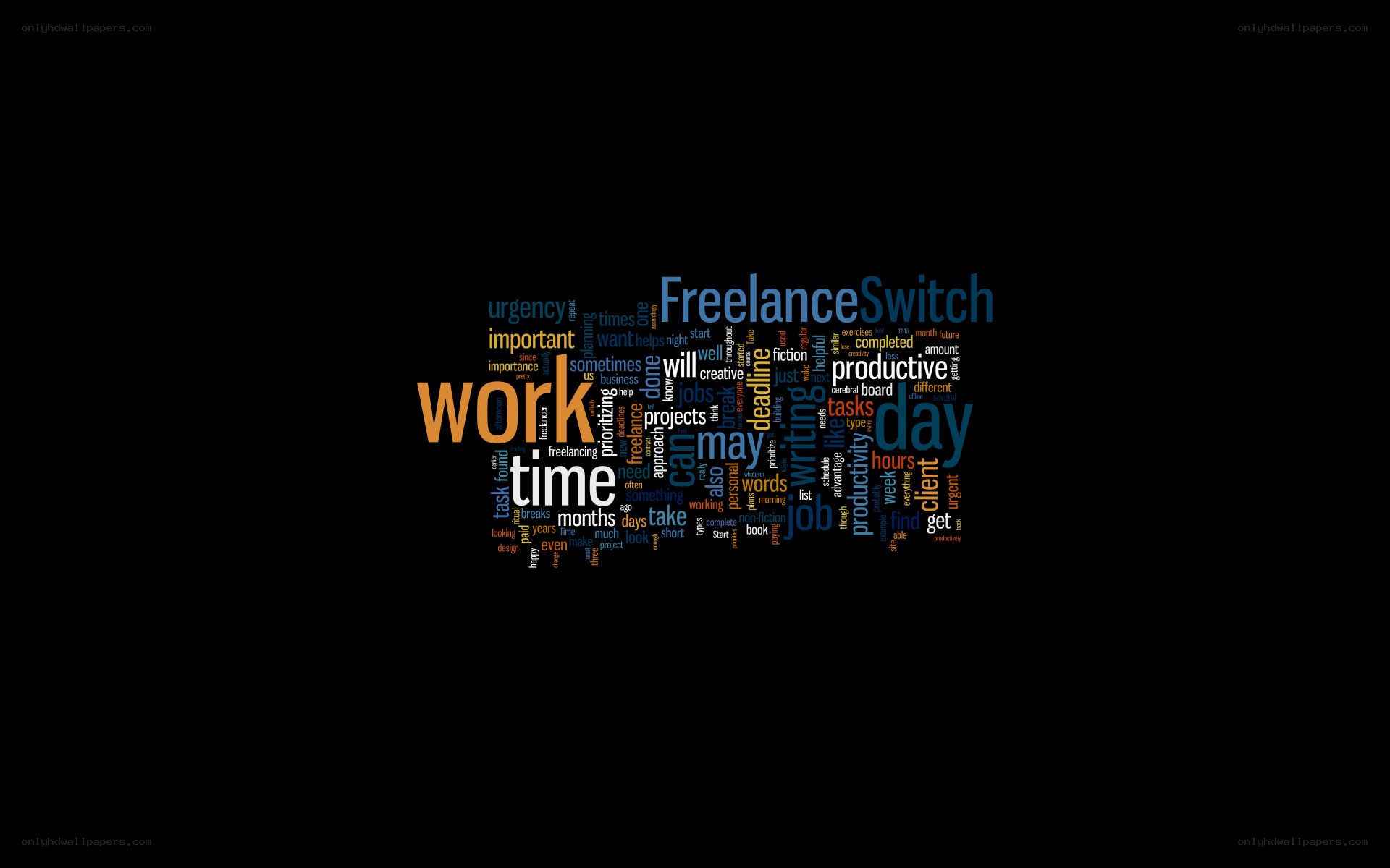 Freelance work word cloud