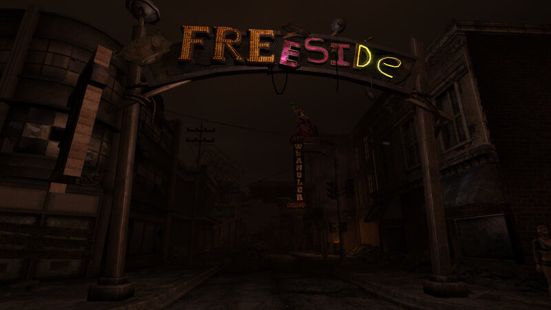 Freeside entrance at night