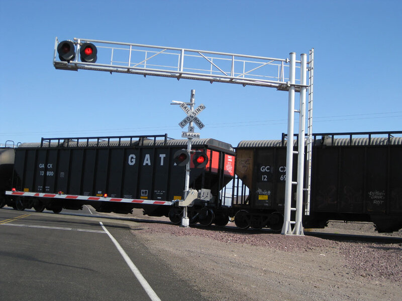 Freight Train at Crossing