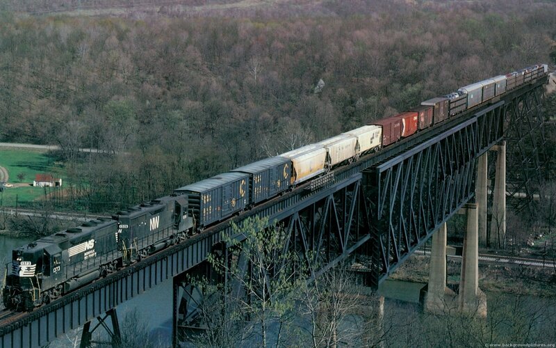freight train on a bridge