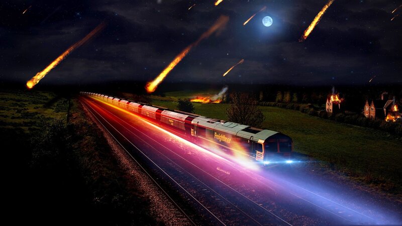 Freightliner Train at Night