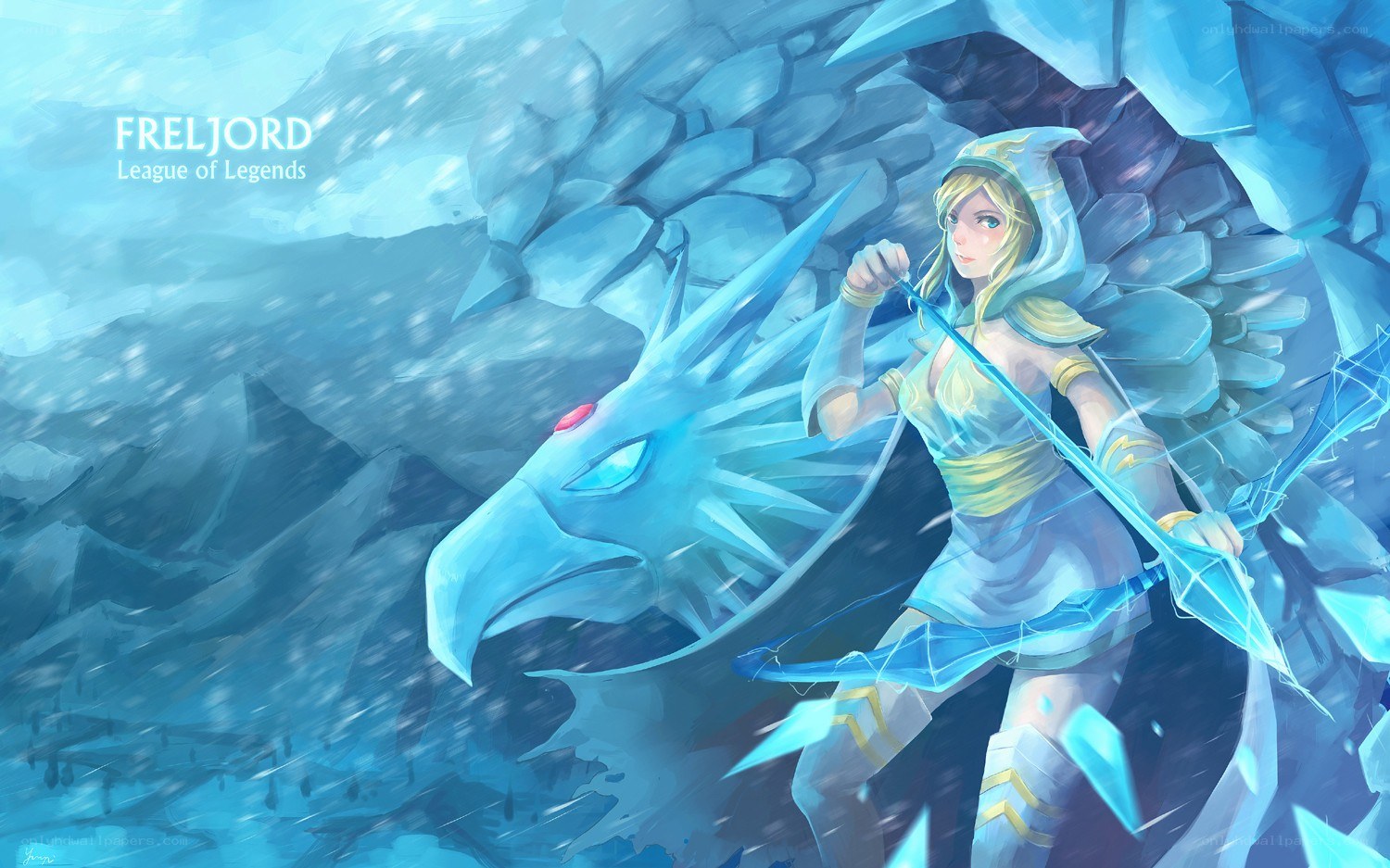 Freljord warrior with ice dragon