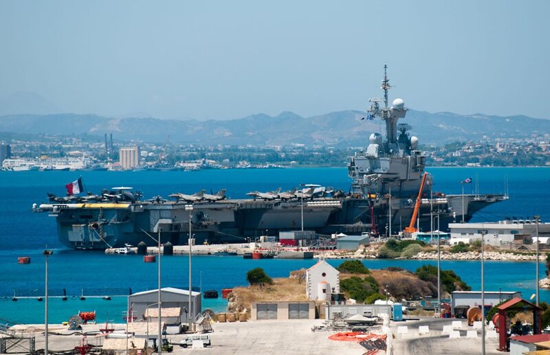 French aircraft carrier in port