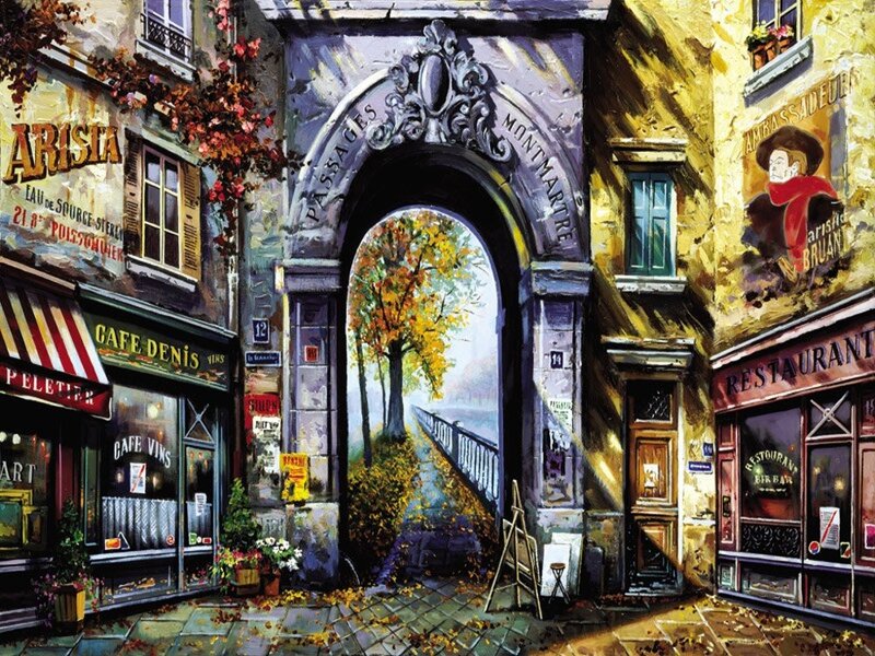 French Alleyway Painting