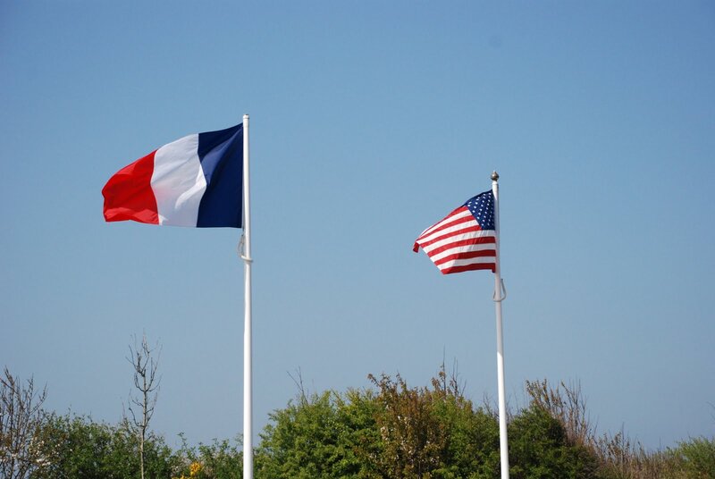 French and American Flags
