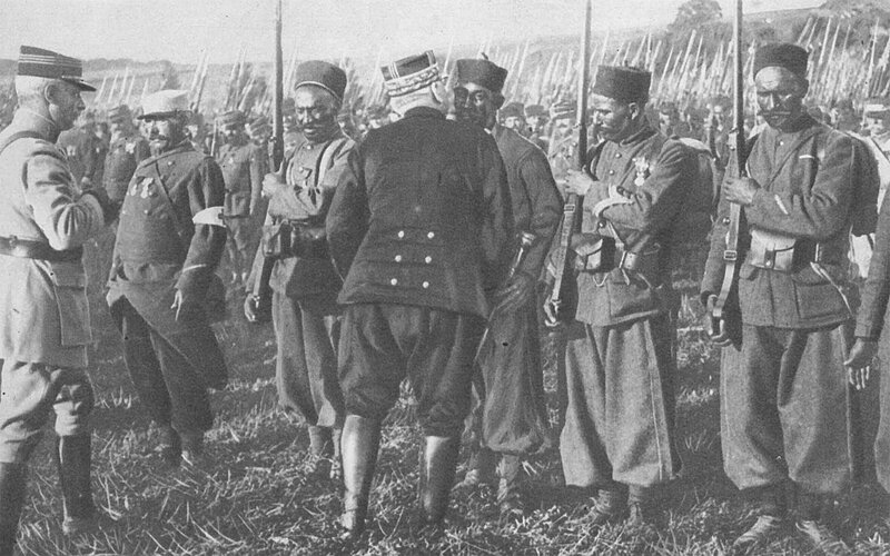 French and colonial troops in field