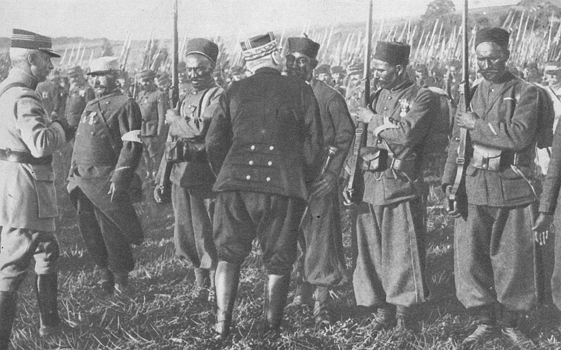 French and colonial troops in field