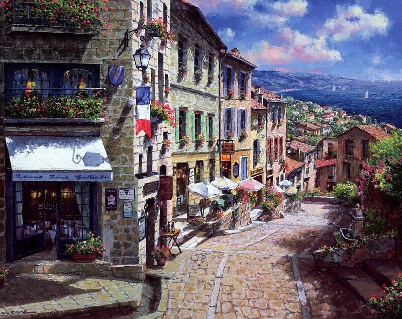 French coastal village street