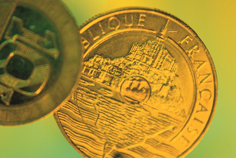 French coin with Mont Saint-Michel