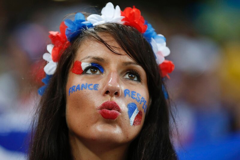 French fan with face paint