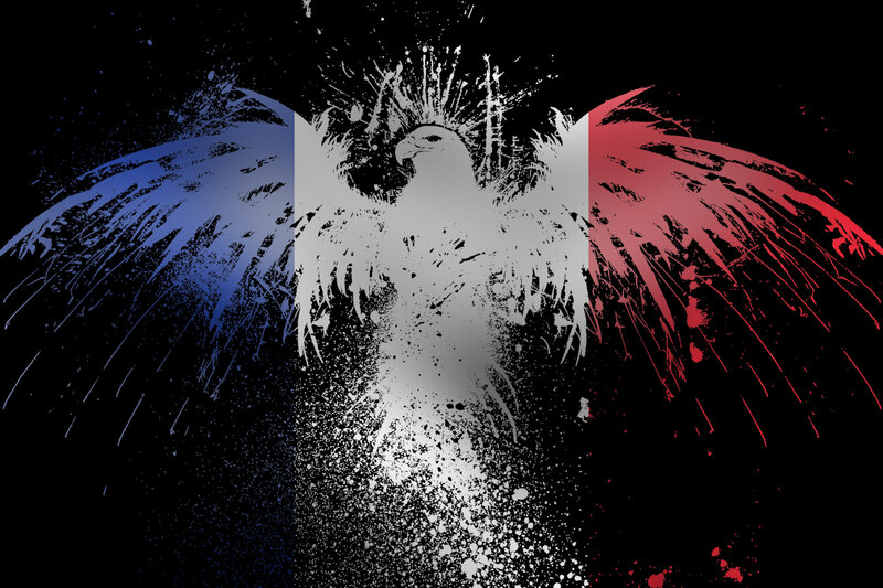 French flag eagle artwork
