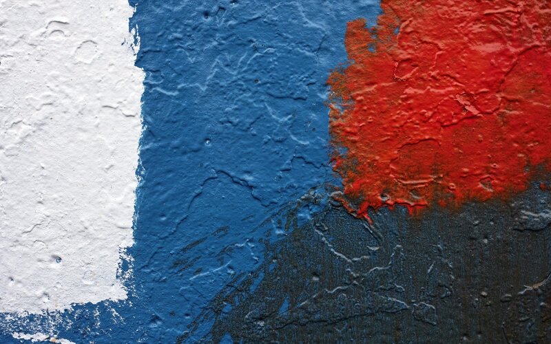 French Flag Painted on Wall