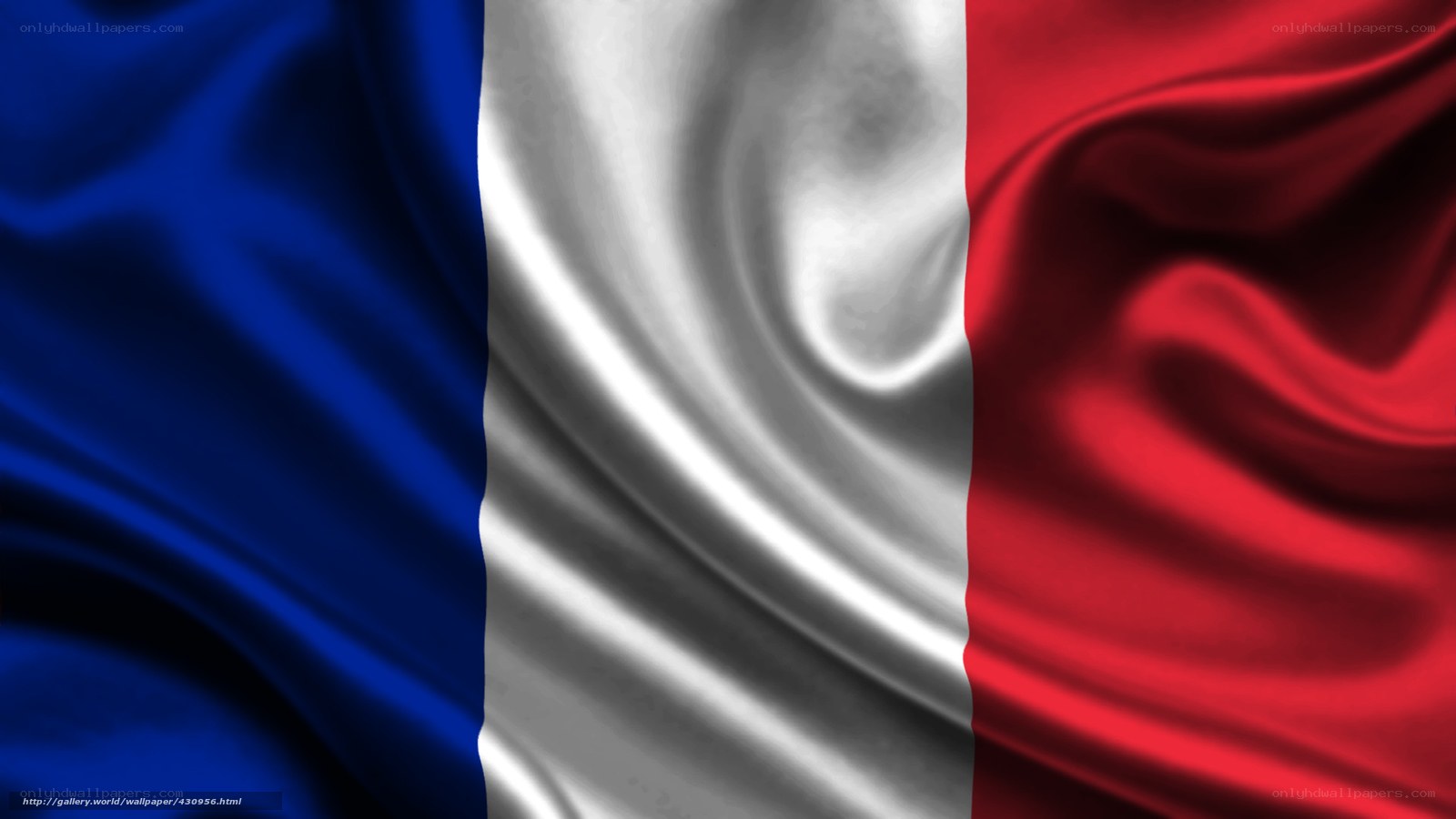 French flag waving in wind