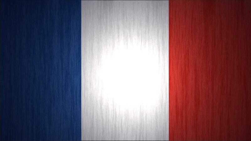 French flag with brushed metal texture