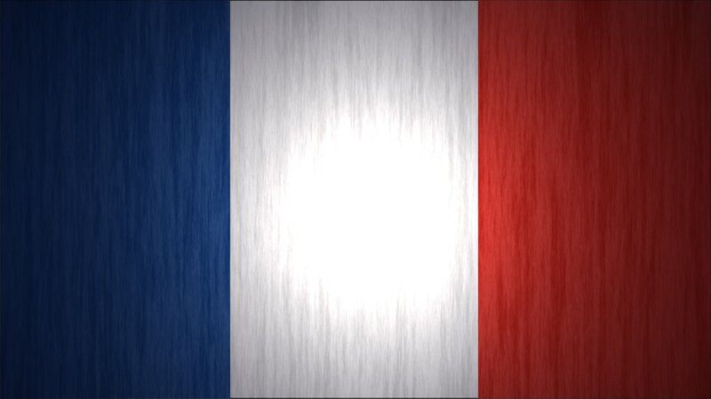 French flag with brushed metal texture