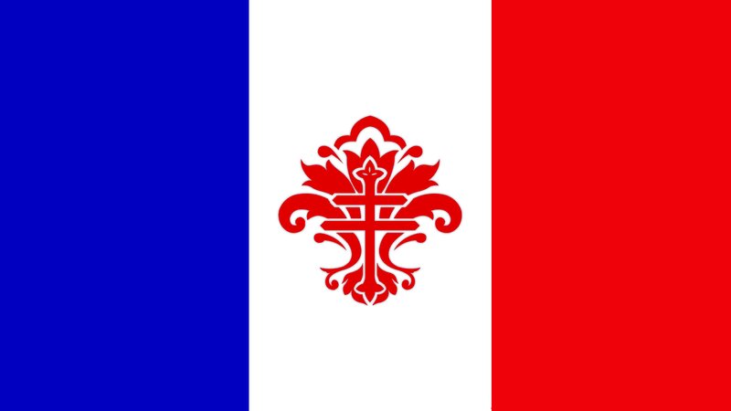 French Flag with Emblem