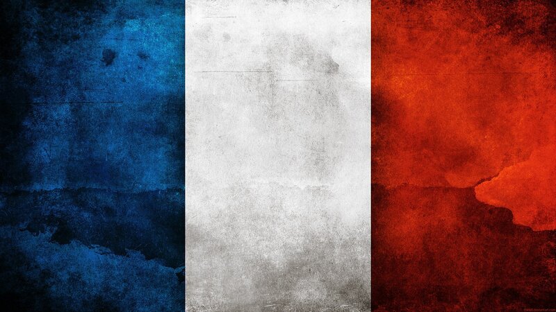 French Flag with Grunge Texture — Blue, Gritty