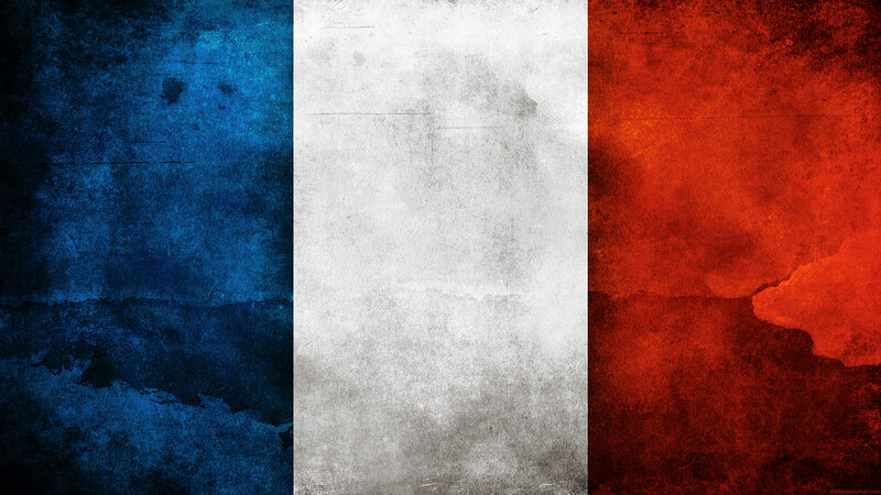 French Flag with Grunge Texture — Blue