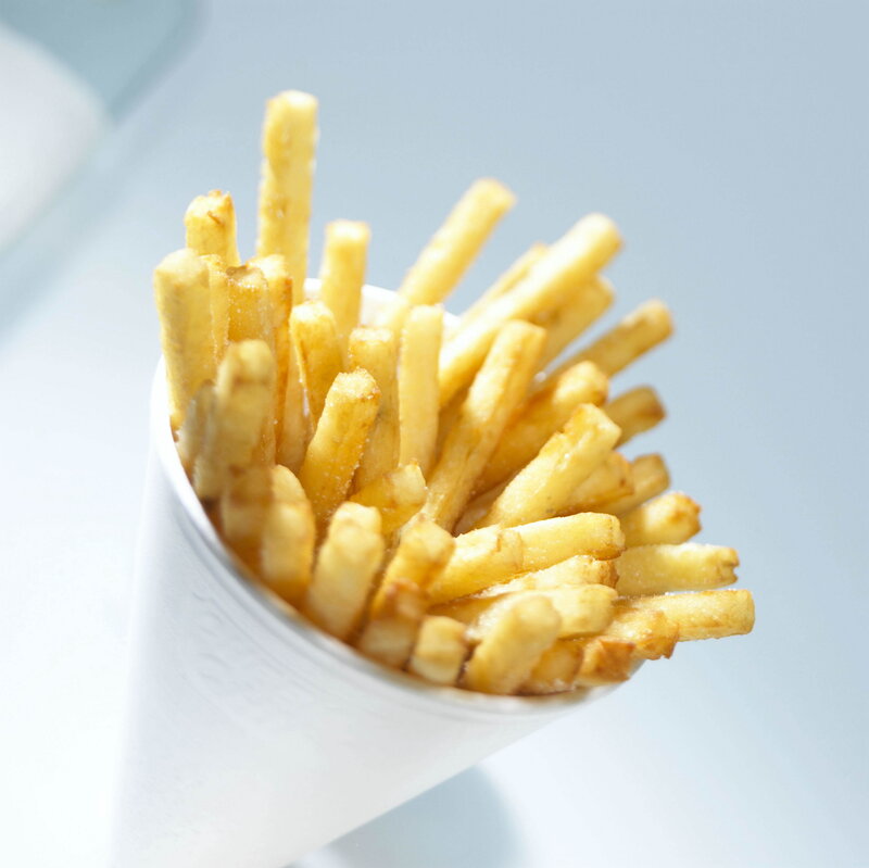 french fries in a paper cone