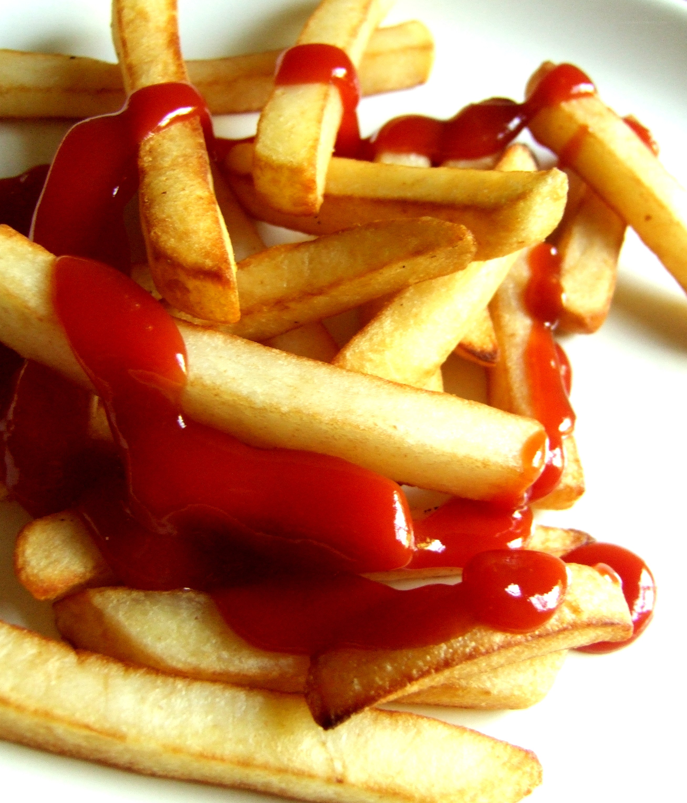 french fries with ketchup