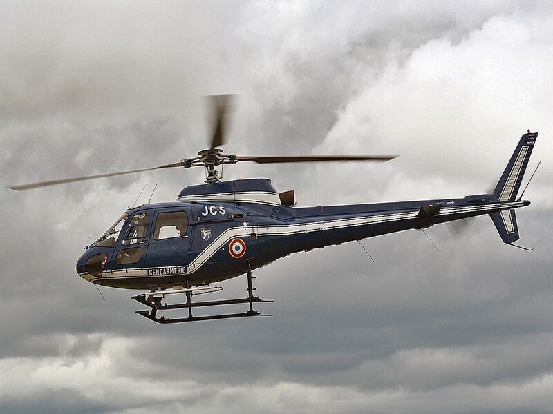French Gendarmerie helicopter in flight