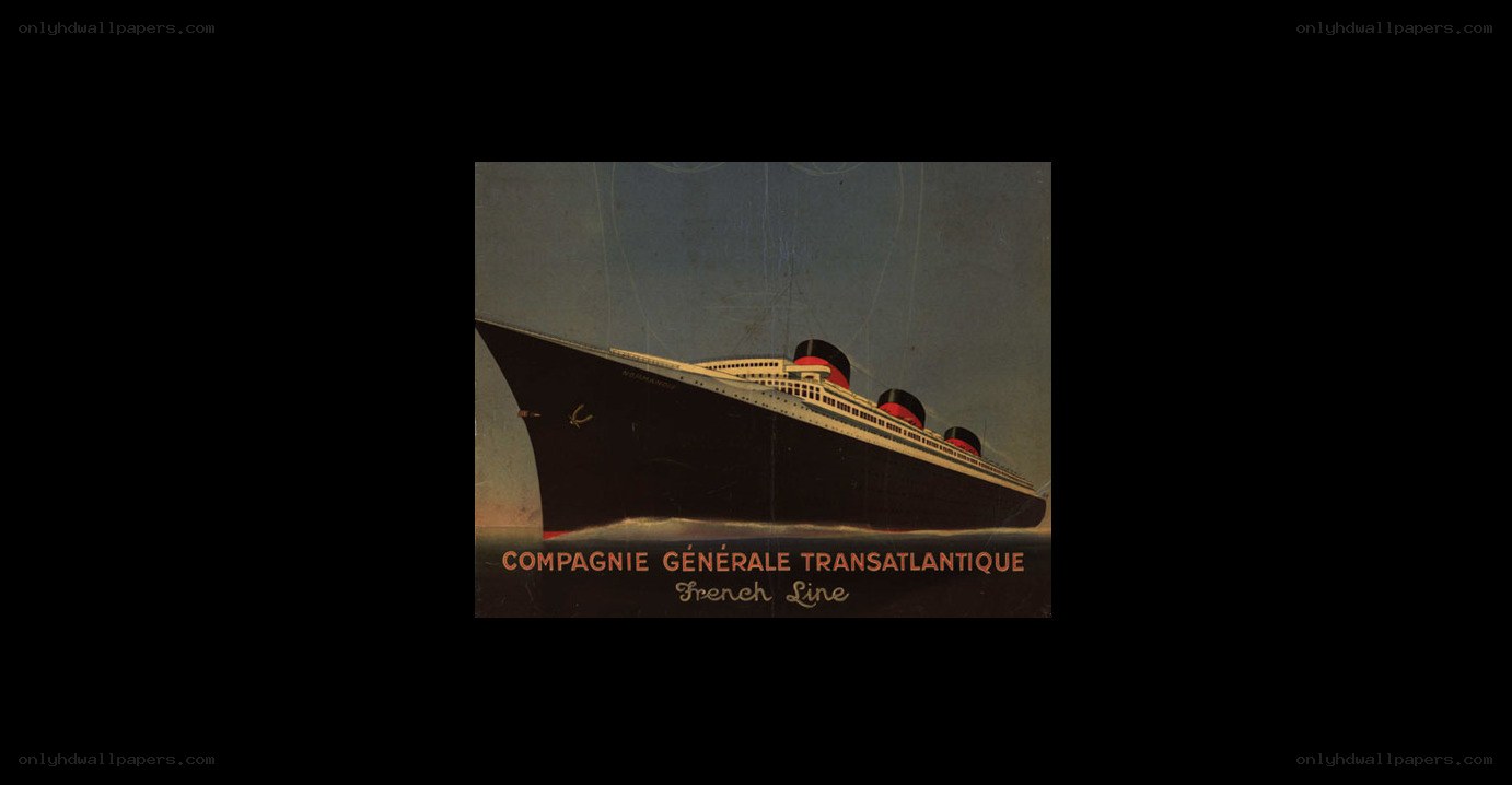 French Line ocean liner poster