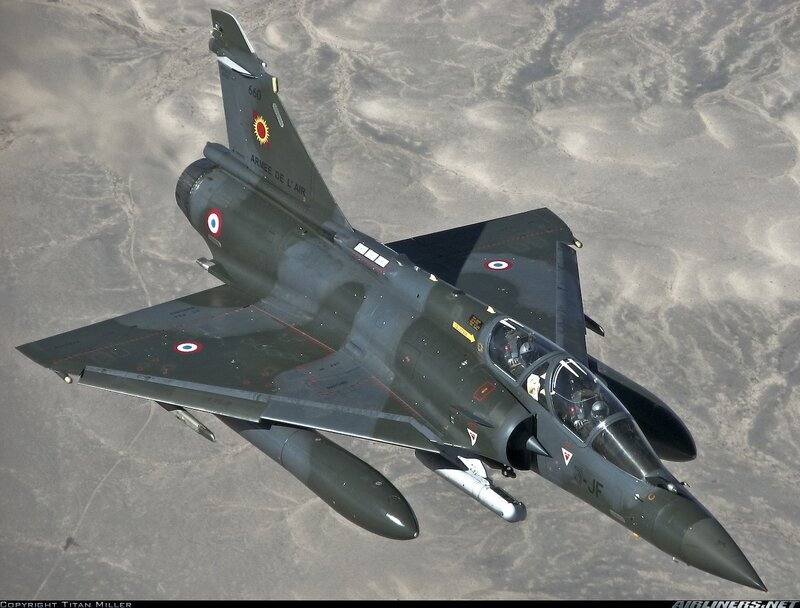 French Mirage 2000 Jet — Gray, Aerial