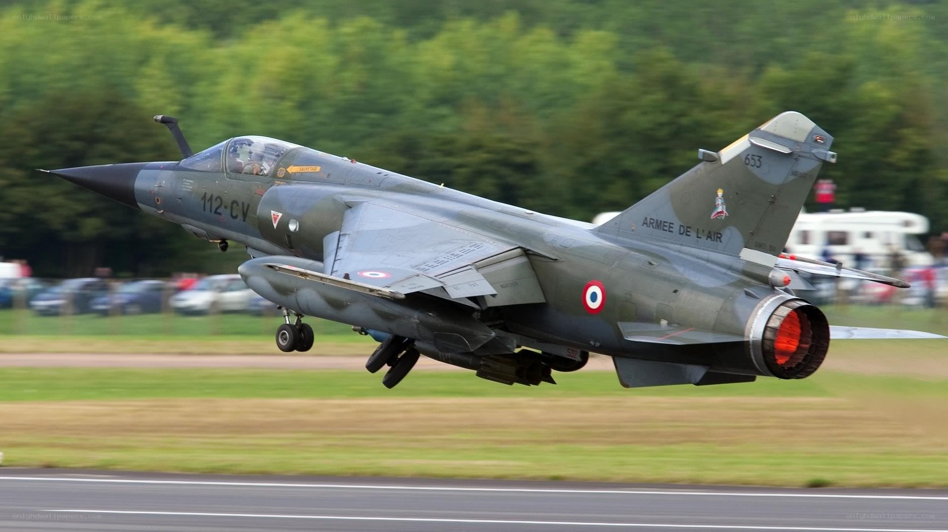French Mirage fighter jet taking off