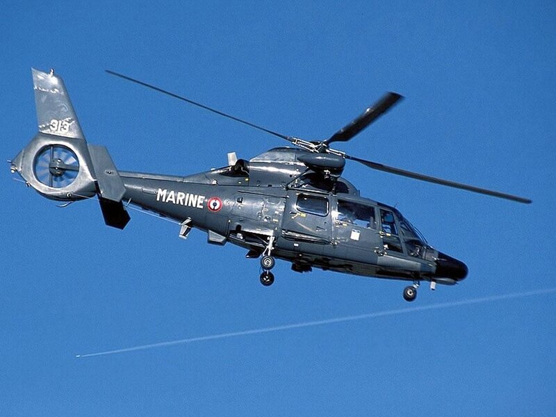 French Navy helicopter in flight