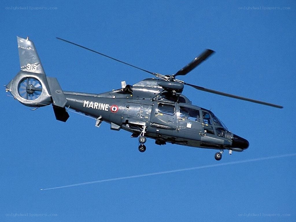 French Navy helicopter in flight