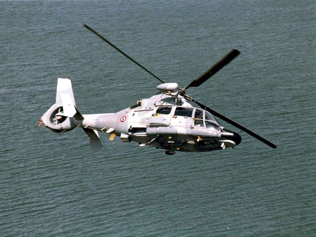 French Navy helicopter over water